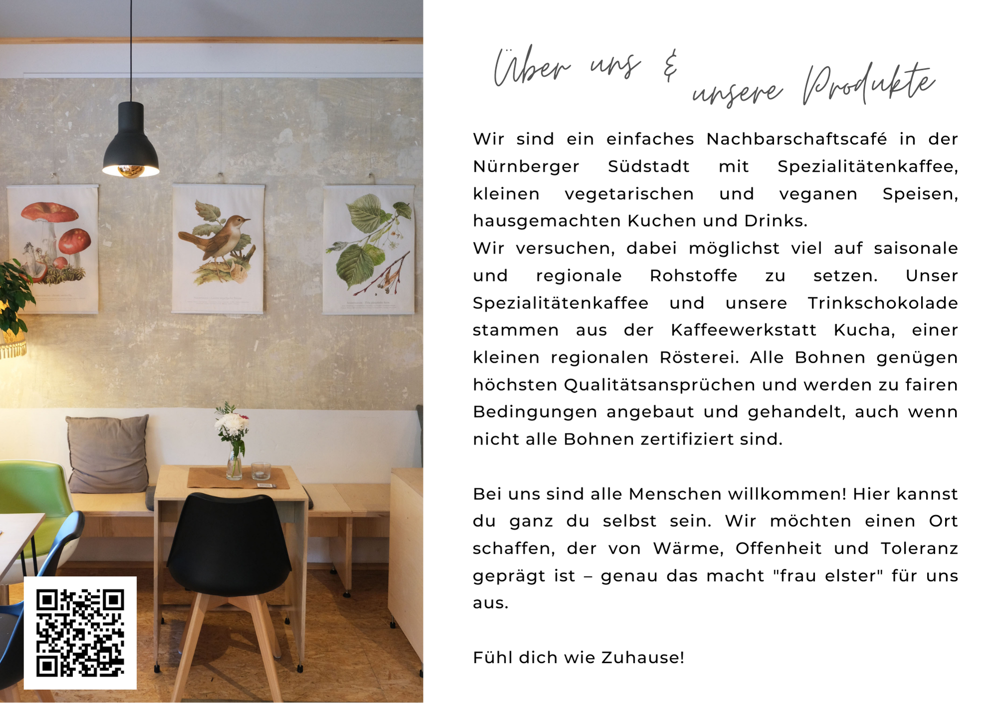 Karte Café frau elster Philosophie